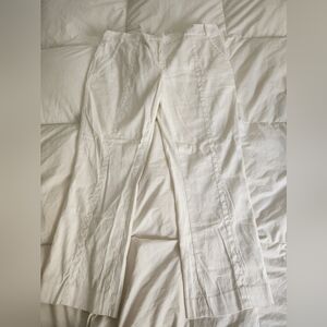diane von furstenberg Crop Pants White Lined Style Carissa Size M/L
